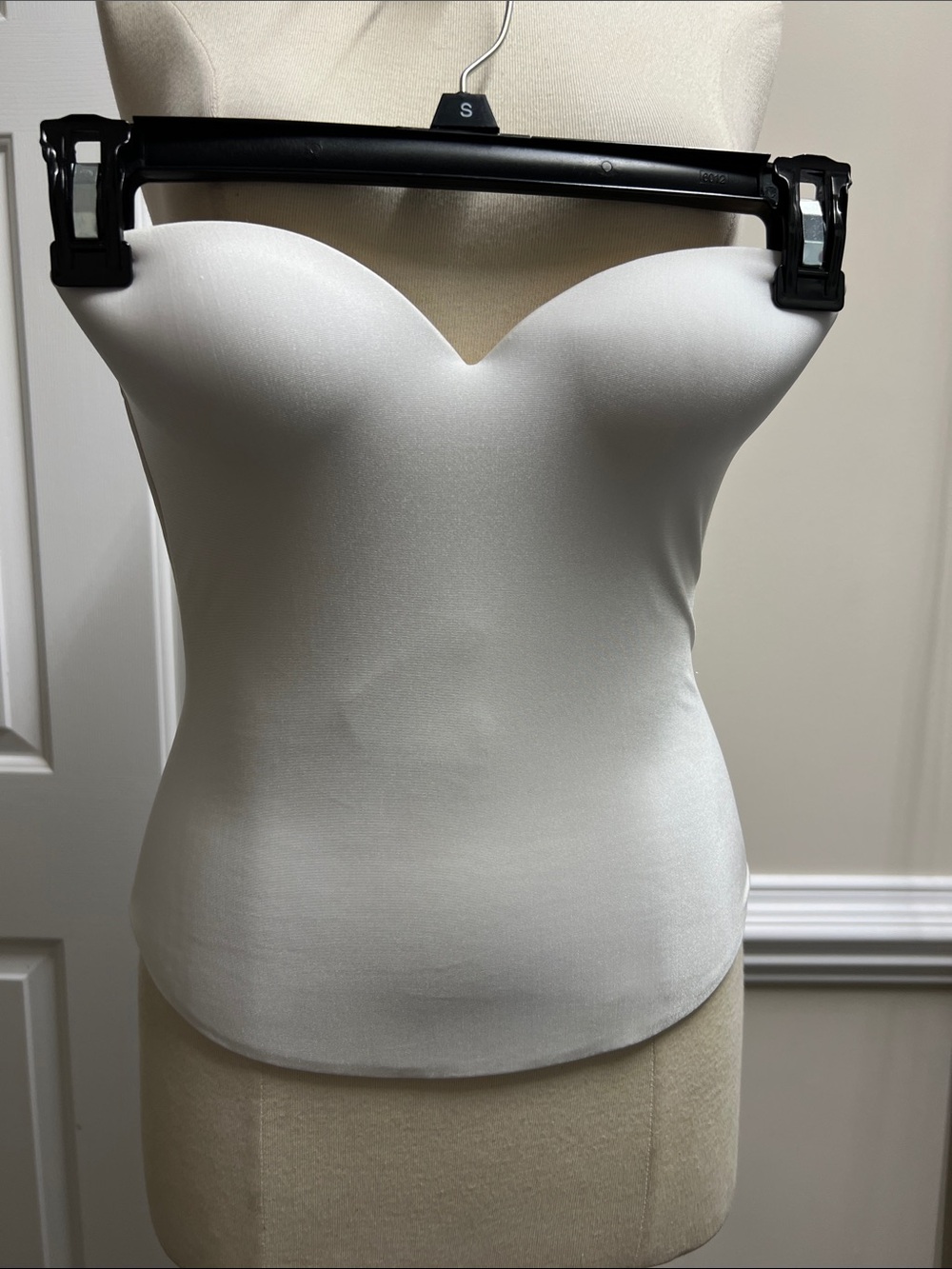 David's Bridal White Strapless Shapewear Bustier corset 36B small S